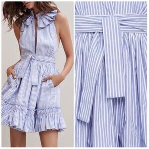 Alexis Light Blue Striped Mini Dress